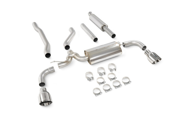 Scorpion Exhaust Resonated Cat Back System MINI Clubman F54 2015-18 - Polished 114mm Daytona Trims