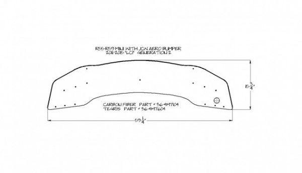M7 R56 Tegris Splitter for 2011-2015 JCW Aero Bumper (LCI)