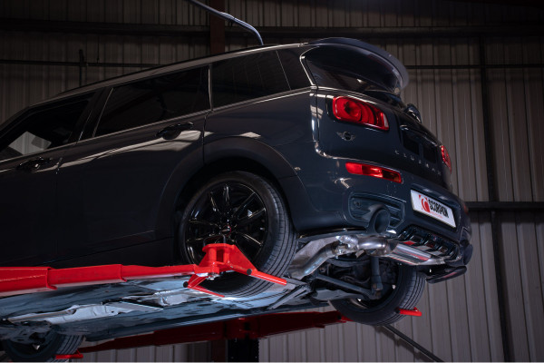 Scorpion Exhaust Resonated Cat Back System MINI Clubman F54 2015-18 - Ceramic Black 114mm Daytona Trims