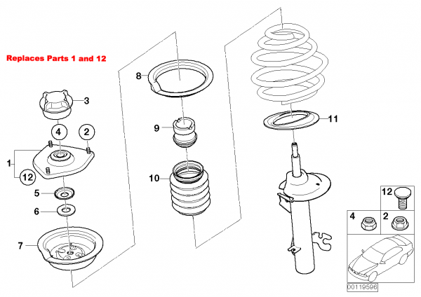 Silver Project Adjustable Top Mount Camber Plates R50-R53