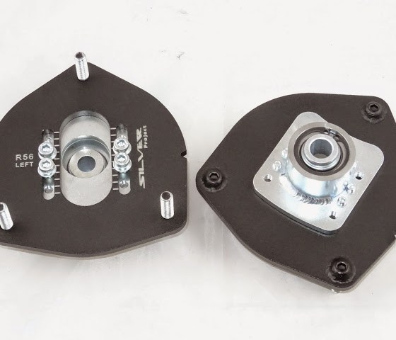 Silver Project Adjustable Top Mount Camber Plates MINI R55-R61