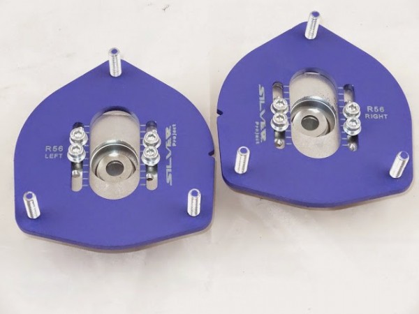 Silver Project Adjustable Top Mount Camber Plates MINI R55-R61