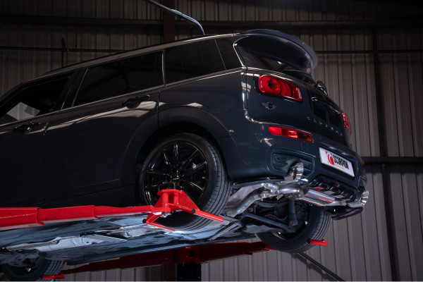 Scorpion Exhaust Resonated Cat Back System MINI Clubman F54 2015-18 - Polished 114mm Daytona Trims