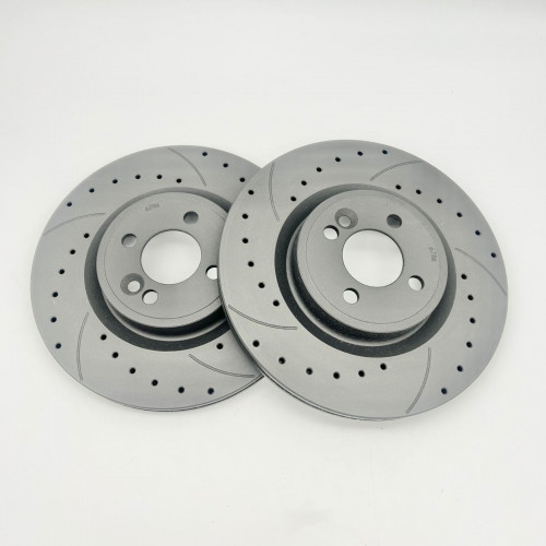 R56 JCW Brembo / Budweg Front Brake Discs - Drilled & Grooved 316x22mm