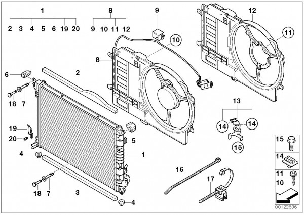 MINI R53 R52 R50 OEM Genuine Radiator Top Foam Seal