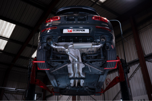 Scorpion Exhaust Non Resonated Cat Back System MINI Clubman F54 2015-18 - Carbon Fibre 114mm Ascari Trims